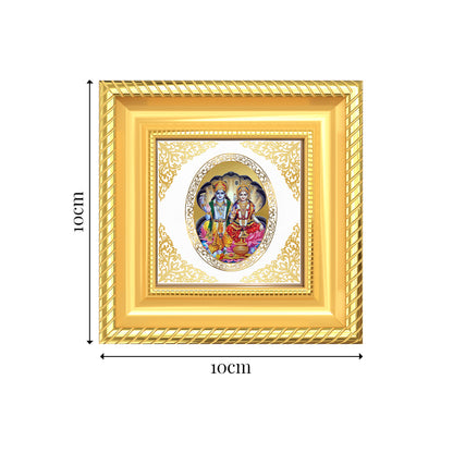 Vishnu Lakshmi | Divine Sacred Couple Royal Tabletop Photo Frame in 24K Gold Plated Foil