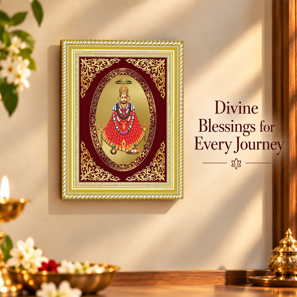 24K Gold-Plated Khatu Shyam Frame | Premium Gift Box | 26x20 CM