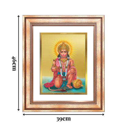 Diviniti 24K Gold Plated Ashirwad Hanuman (Classic) Divine Wall Frame for Home Mandir & Office Decor | Luxury Spiritual Gift