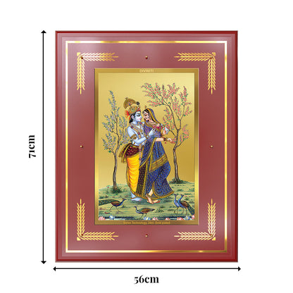 Radha Krishna Wall Photo Frame in 24K Gold Plated Foil | Eternal Love, Divine Harmony & Spiritual Bliss