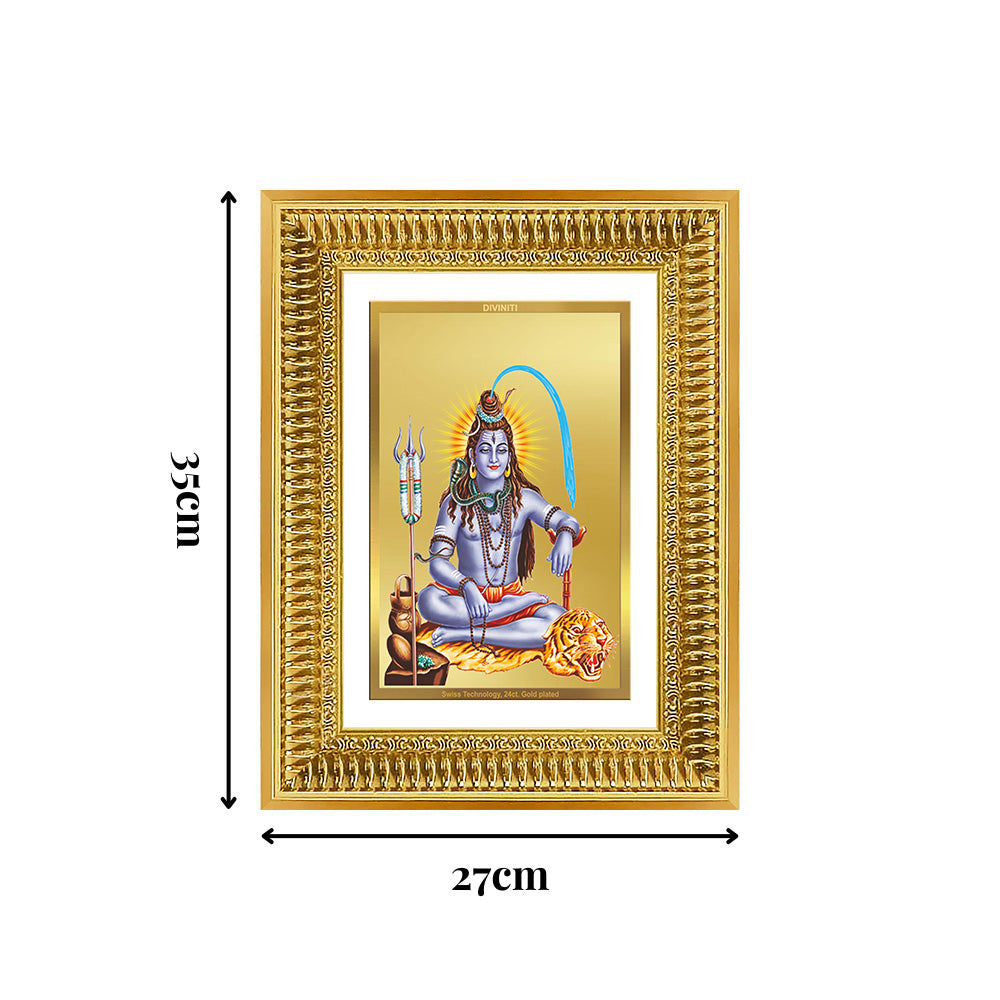 Diviniti 24K Gold Plated Shiva (Classic) Divine Wall Frame for Home Mandir & Office Decor | Luxury Spiritual Gift
