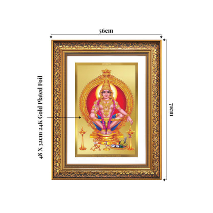 Lord Ayyappan | Hariharan for Wall Mount Photo Frame in 24K Gold Plated Foil