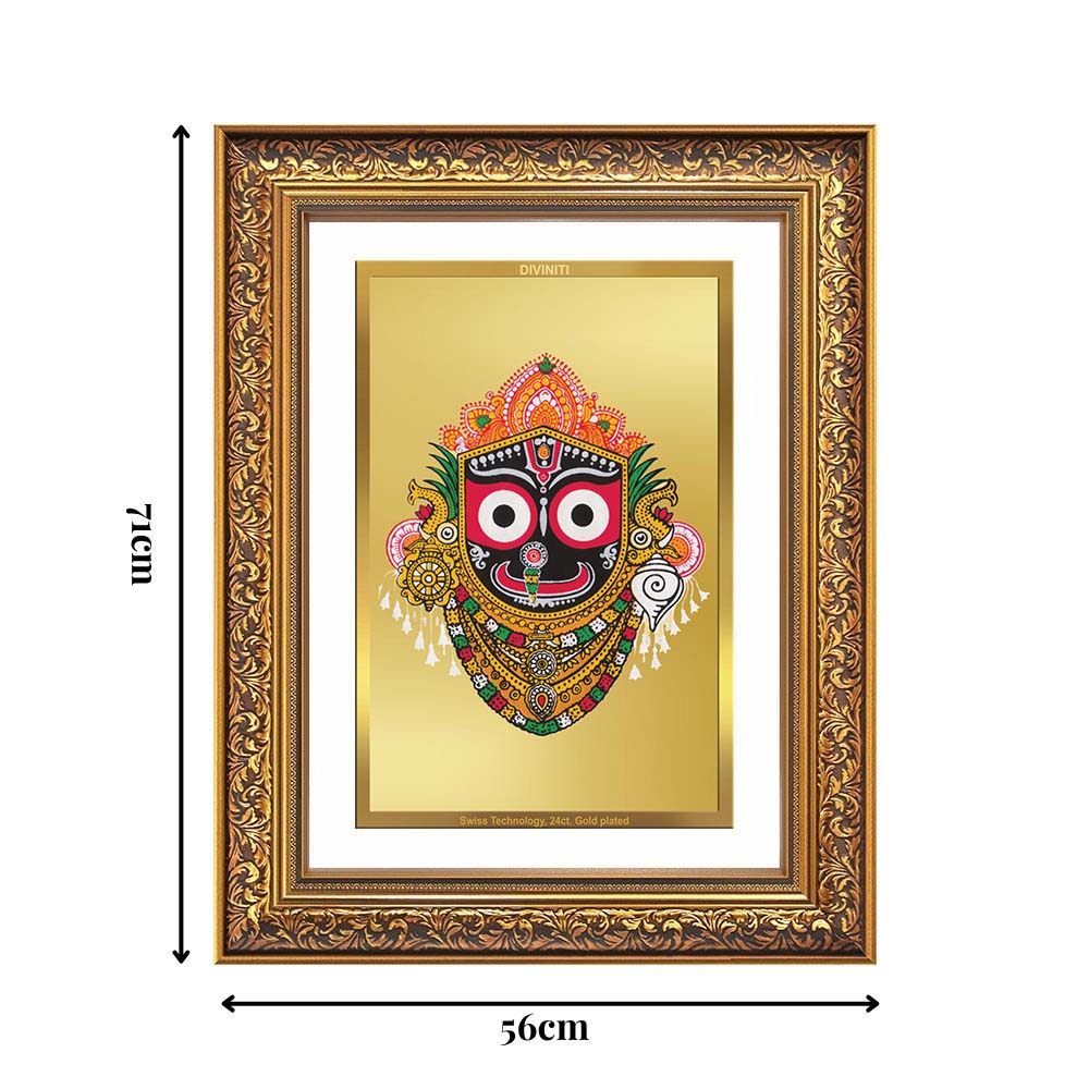 Diviniti 24K Gold Plated Jagannath (Classic) Divine Wall Frame for Home Mandir & Office Decor | Luxury Spiritual Gift