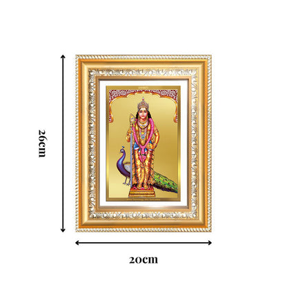 Diviniti 24K Gold Plated Murugan (Classic) Divine Wall Frame for Home Mandir & Office Decor | Luxury Spiritual Gift