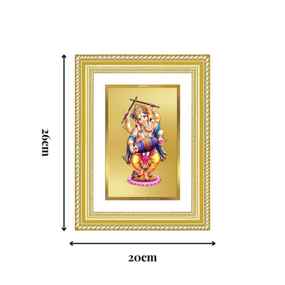 Diviniti 24K Gold Plated Dancing Ganesha (Classic) Divine Wall Frame for Home Mandir & Office Decor | Luxury Spiritual Gift