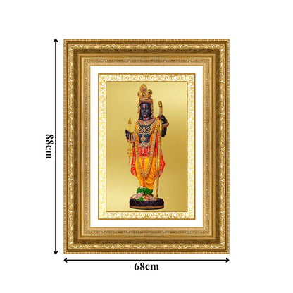 Diviniti 24K Gold Plated Ram Lalla With Arch (Classic) Divine Wall Frame for Home Mandir & Office Decor | Luxury Spiritual Gift