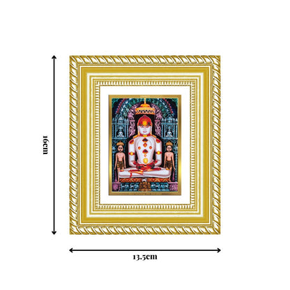 Diviniti 24K Gold Plated Adinath Divine Table Top Frame for Home Mandir & Office Decor | Premium Jain Spiritual Gift