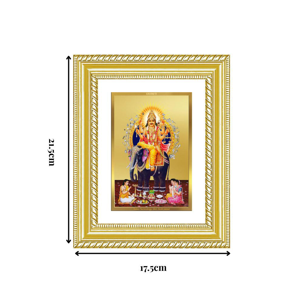 Diviniti 24K Gold Plated Vishvakarma (Classic) Divine Wall and Table Top Frame for Home Mandir & Office Decor | Luxury Spiritual Gift