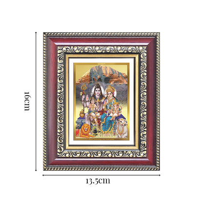 Diviniti 24K Gold Plated Shiv Parivar (Classic) Divine Table Top Frame for Home Mandir & Office Decor | Luxury Spiritual Gift