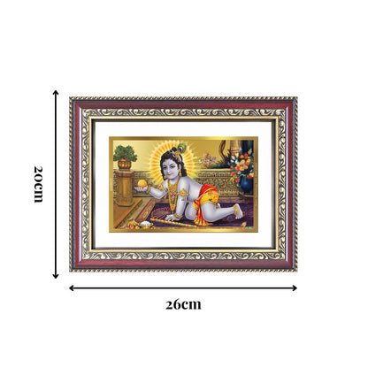 Diviniti 24K Gold Plated Laddu Gopal (Classic) Divine Wall Frame for Home Mandir & Office Decor | Luxury Spiritual Gift