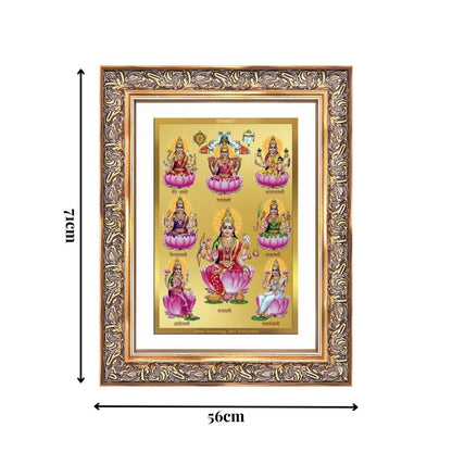 Diviniti 24K Gold Plated Ashtalakshmi Divine Wall Frame for Home Mandir & Office Decor | Luxury Spiritual Gift