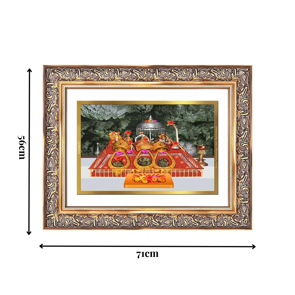 Diviniti 24K Gold Plated Mata Ka Darbar (Classic) Divine Wall Frame for Home Mandir & Office Decor | Luxury Spiritual Gift