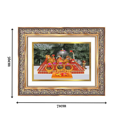 Diviniti 24K Gold Plated Mata Ka Darbar (Classic) Divine Wall Frame for Home Mandir & Office Decor | Luxury Spiritual Gift