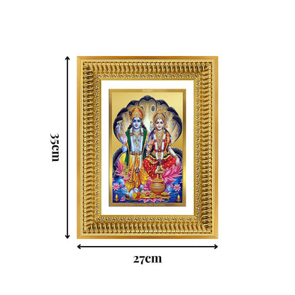Diviniti 24K Gold Plated Vishnu Lakshmi (Classic) Divine Wall Frame for Home Mandir & Office Decor | Luxury Spiritual Gift