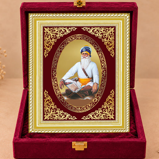 24K Gold-Plated Baba Deep Singh Frame | Premium Gift Box | 27x35 CM