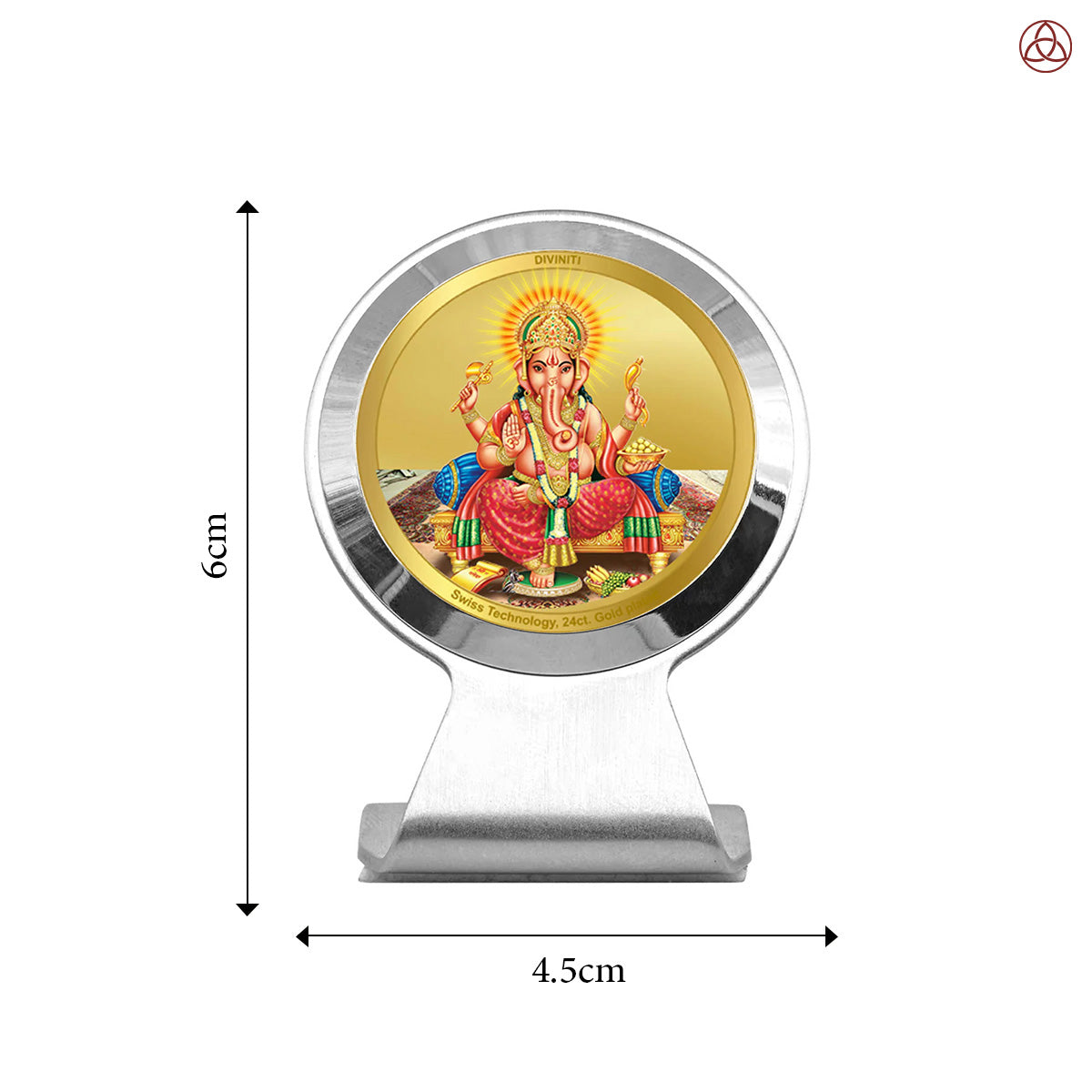 Ganesha | Lord Ganpati Car Dashboard Frame in 24K Gold Plated Foil
