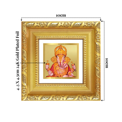Dagdu Ganesh | Shri Dagdusheth Halwai Ganpati Tabletop Frame in 24K Gold Plated Foil
