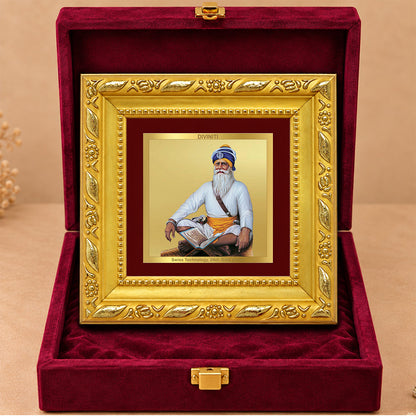 24K Gold-Plated Baba Deep Singh Frame | Premium Gift Box | 10x10 CM