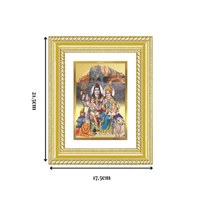 Diviniti 24K Gold Plated Shiv Parivar (Classic) Divine Wall and Table Top Frame for Home Mandir & Office Decor | Luxury Spiritual Gift