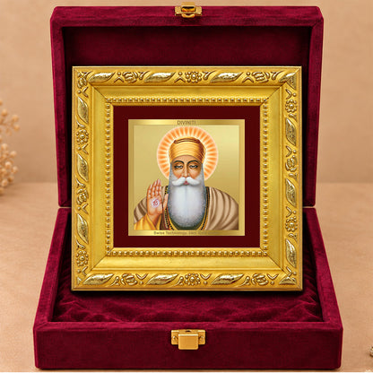 24K Gold-Plated Guru Nanak Frame | Premium Gift Box | 10x10 CM