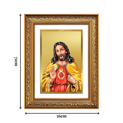 Diviniti 24K Gold Plated Jesus Christ (Classic) Divine Wall Frame for Home Mandir & Office Decor | Luxury Spiritual Gift