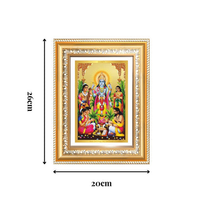 Diviniti 24K Gold Plated Satyanarayan (Classic) Divine Wall Frame for Home Mandir & Office Decor | Luxury Spiritual Gift