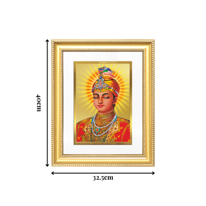 Diviniti 24K Gold Plated Guru Harkrishan Sahib Ji (Classic) Sacred Sikh Wall Frame for Home Decor & Office Ambiance | Premium Spiritual Gift