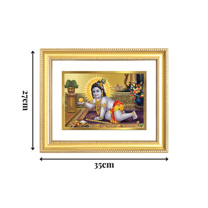 Diviniti 24K Gold Plated Laddu Gopal (Classic) Divine Wall Frame for Home Mandir & Office Decor | Luxury Spiritual Gift