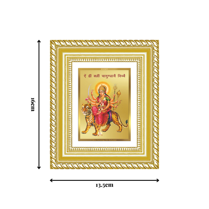Diviniti 24K Gold Plated Durga With Mantra Divine Table Top Frame for Home Mandir & Office Decor | Luxury Spiritual Gift