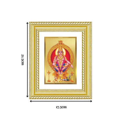 Diviniti 24K Gold Plated Ayyappan Divine Wall and Table Top Frame for Home Mandir & Office Decor | Luxury Spiritual Gift