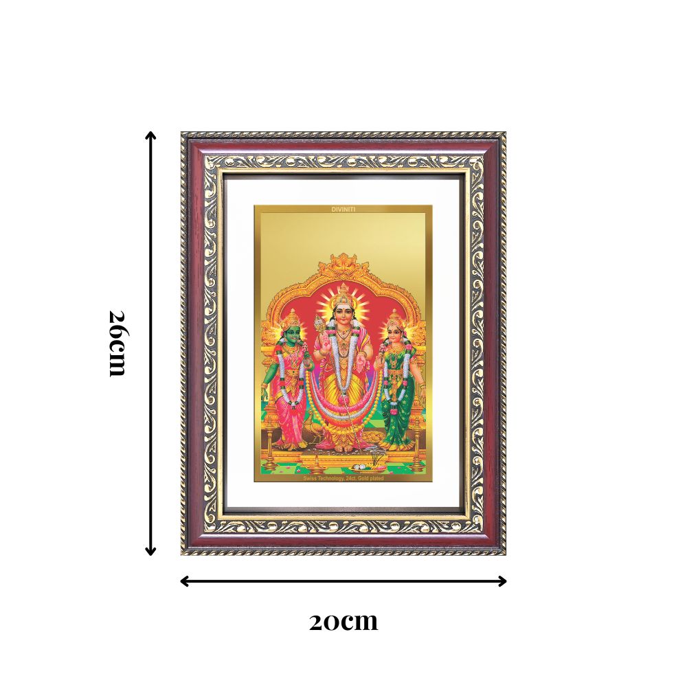 Diviniti 24K Gold Plated Murugan Velli (Classic) Divine Wall Frame for Home Mandir & Office Decor | Luxury Spiritual Gift