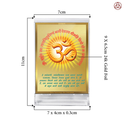 24 Karat Gold Plated Foil Divine Mantra Car Frame