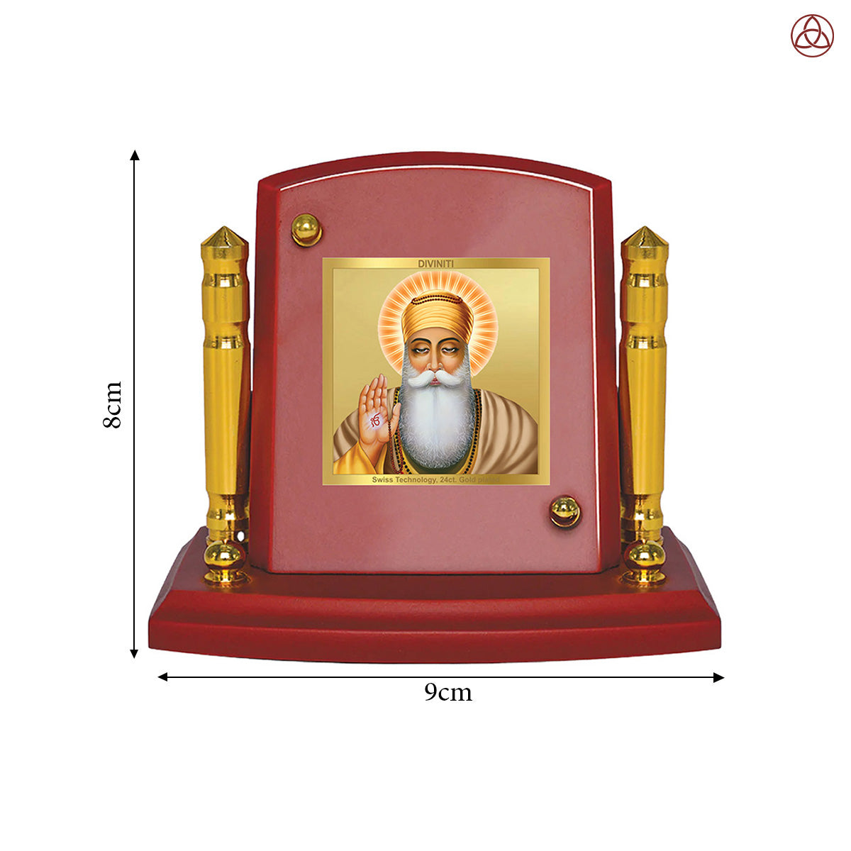 Guru Nanak Dev Ji Divine Waheguru For Sacred Sikh Religious Car Dashboard Frame in 24K Gold Plated Foil