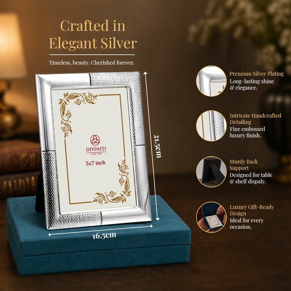 Diviniti Premium Silver Plated 5x7 Photo Frame