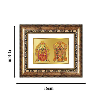 Diviniti 24K Gold Plated Padmavati And Balaji Divine Table Top Frame for Home Mandir & Office Decor | Luxury Spiritual Gift