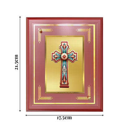 Diviniti 24K Gold Plated Holy Cross Blessing Tabletop Photo Frame | Faith, Hope & Divine Grace