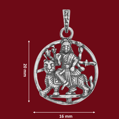DIVINITI 925 Pure Silver Mata Round Pendant For Men, Women & Kids Divine God Pendant For Birthday, Anniversary, Special Occasion Gift (2.6x2.6 CM 6.5 g)