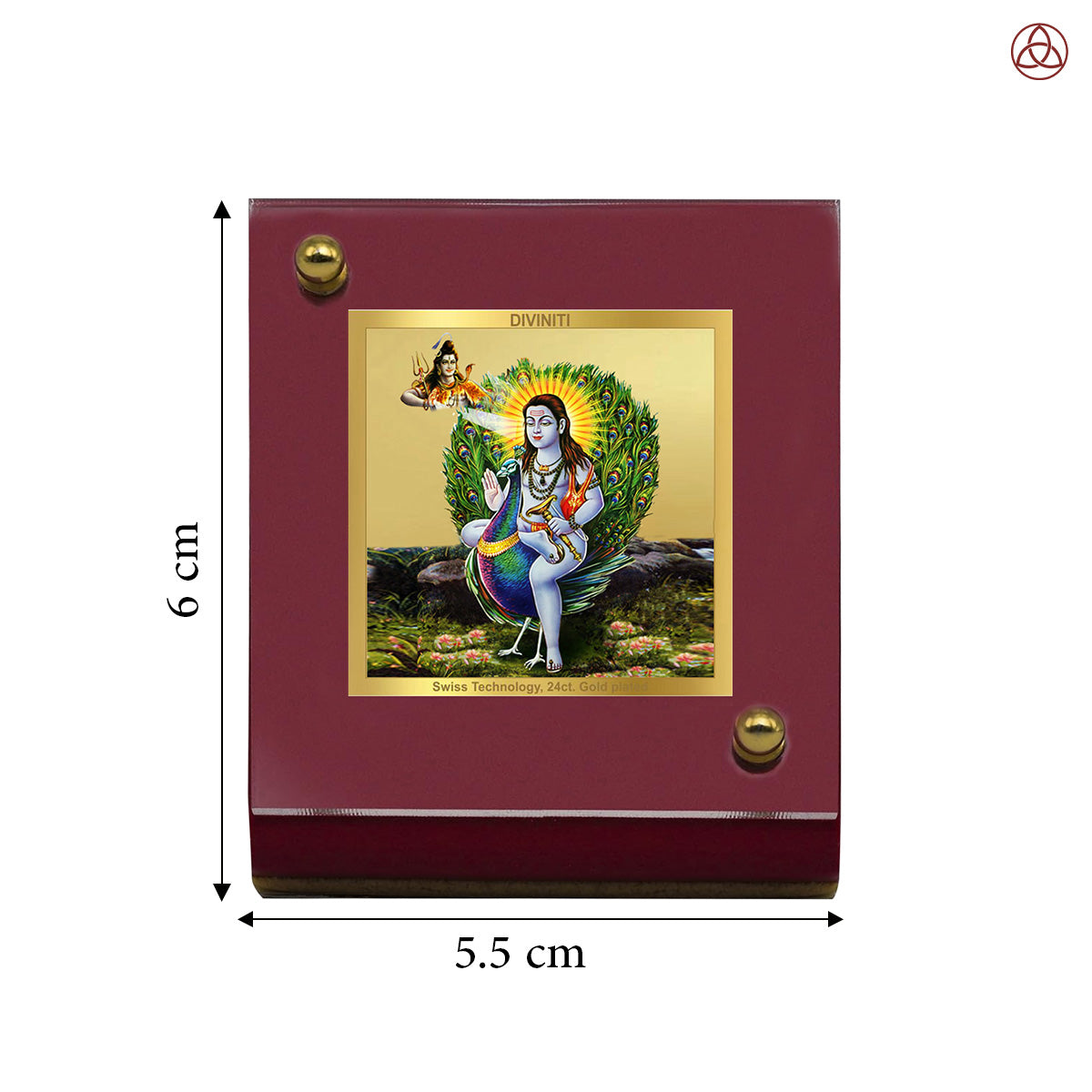 Baba Balak Nath | Divine Hindu Saint Car Dashboard & Tabletop Photo Frame in 24K Gold Plated Foil