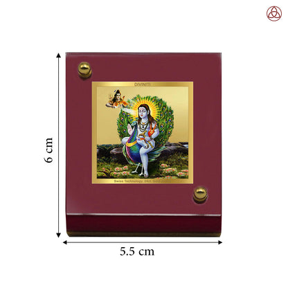 Baba Balak Nath | Divine Hindu Saint Car Dashboard & Tabletop Photo Frame in 24K Gold Plated Foil