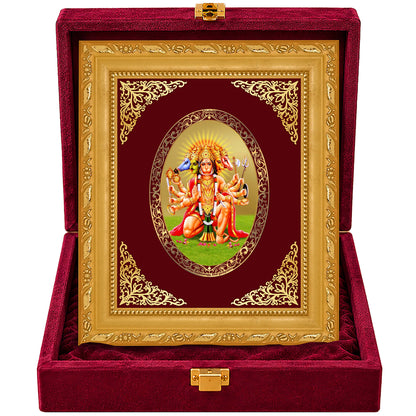 24K Gold-Plated Panchmukhi Hanuman Frame | Premium Gift Box | 21.5x17.5 CM