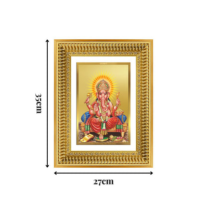 Diviniti 24K Gold Plated Ganesha (Classic) Divine Wall Frame for Home Mandir & Office Decor | Luxury Spiritual Gift
