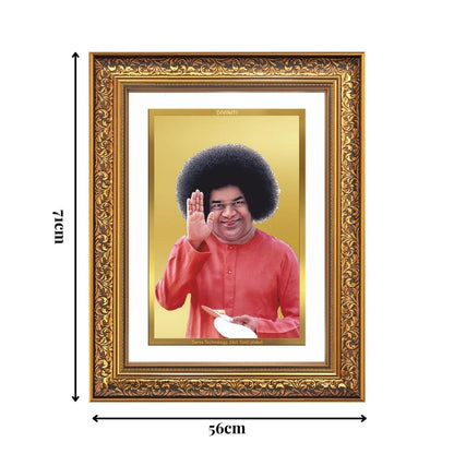 Diviniti 24K Gold Plated Satya Sai Baba (Classic) Divine Wall Frame for Home Mandir & Office Decor | Luxury Spiritual Gift