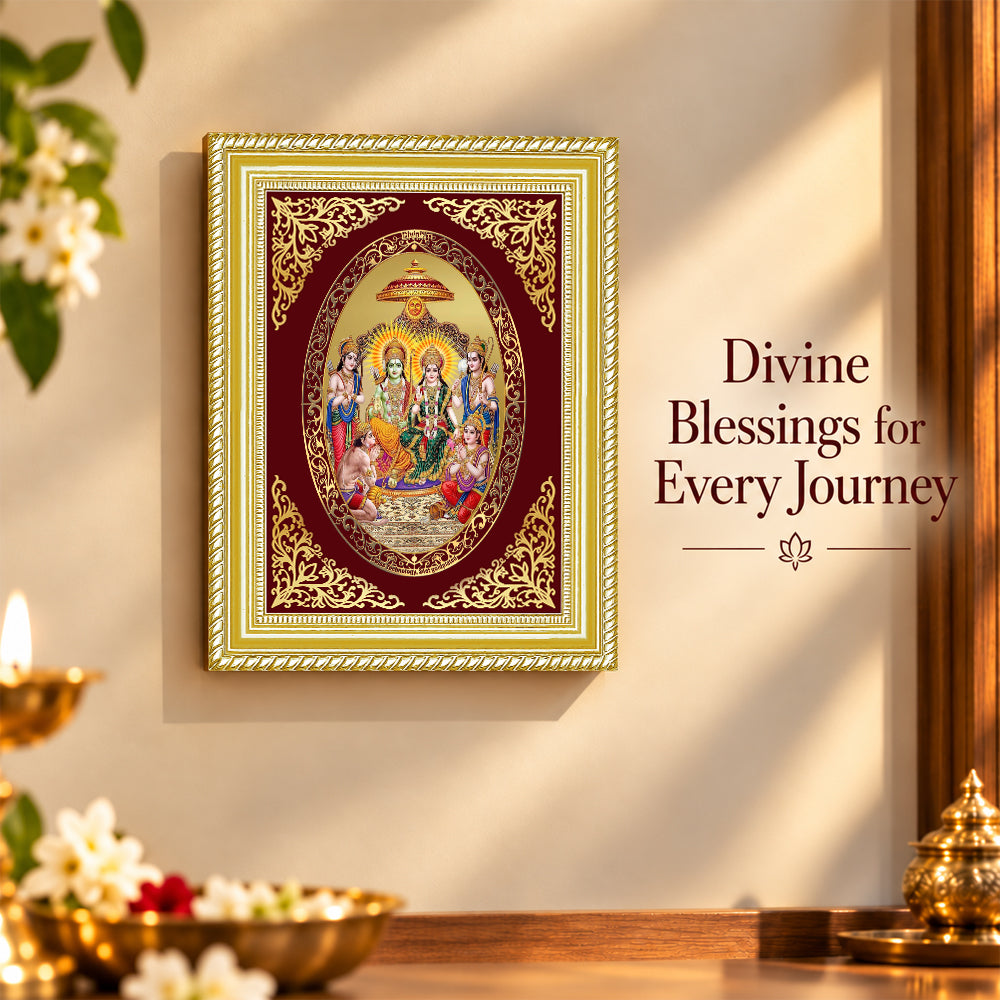 24K Gold-Plated Ram Darbar Frame | Premium Gift Box | 26x20 CM