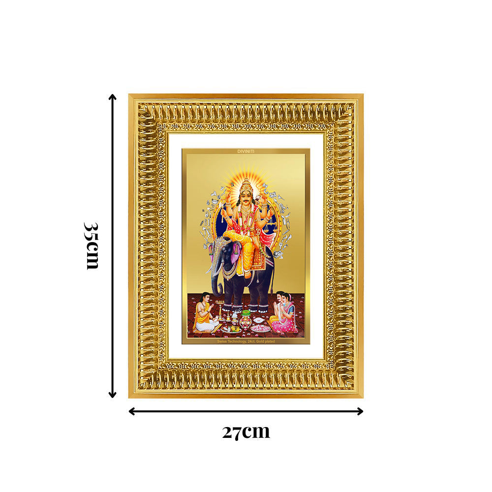 Diviniti 24K Gold Plated Vishvakarma (Classic) Divine Wall Frame for Home Mandir & Office Decor | Luxury Spiritual Gift