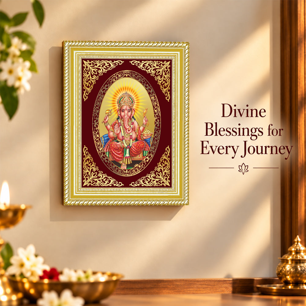 24K Gold-Plated Ganesha Frame | Premium Gift Box | 26x20 CM
