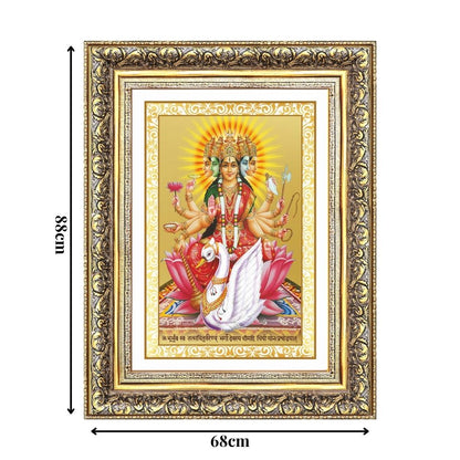 Diviniti 24K Gold Plated Gayatri Maa (Classic) Divine Wall Frame for Home Mandir & Office Decor | Luxury Spiritual Gift