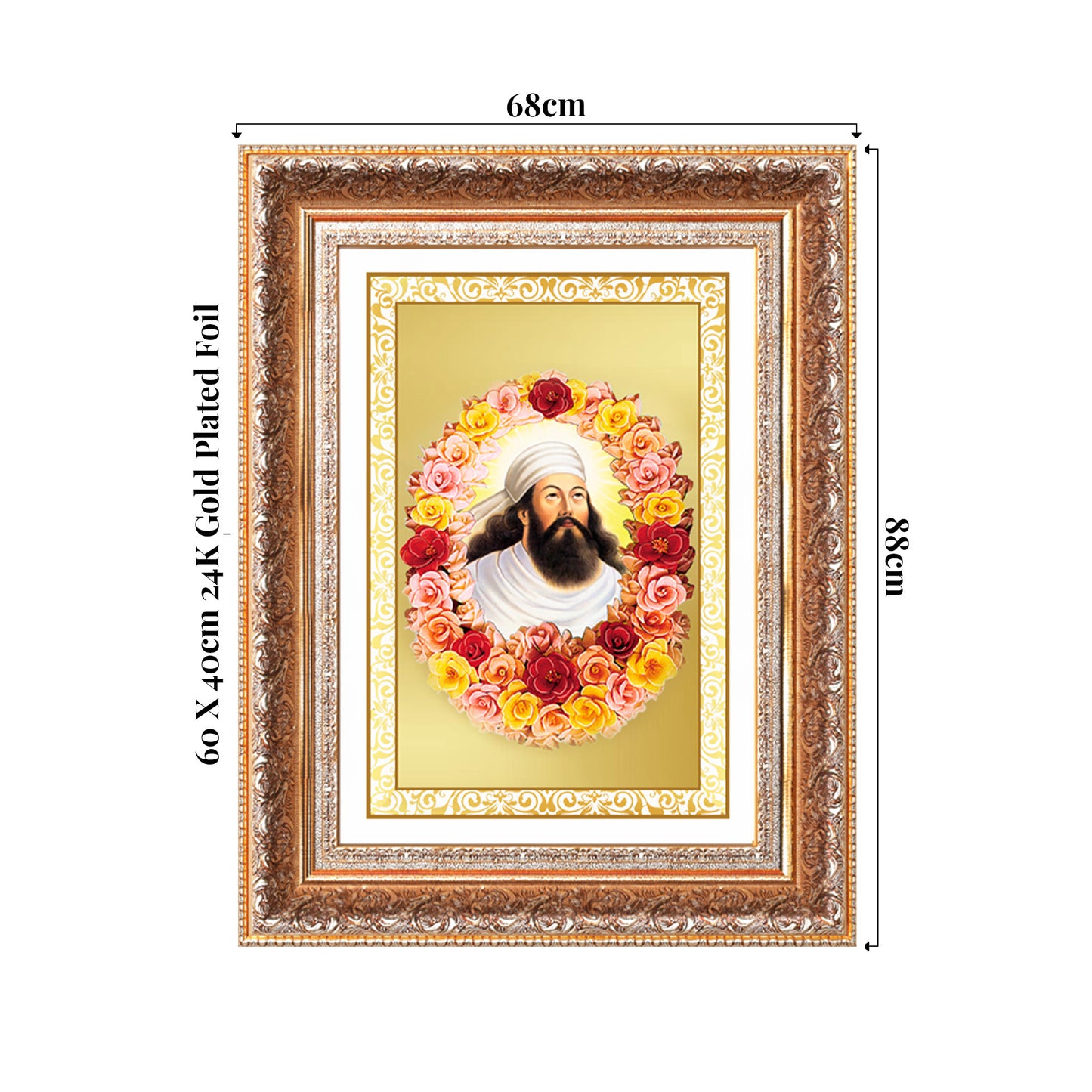 Zoroaster |Zarathustra | Prophet of Light & Righteousness Wall Photo Frame in 24K Gold Plated Foil