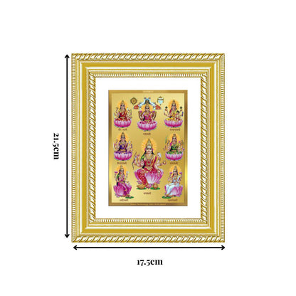 Diviniti 24K Gold Plated Ashtalakshmi Divine Wall and Table Top Frame for Home Mandir & Office Decor | Luxury Spiritual Gift