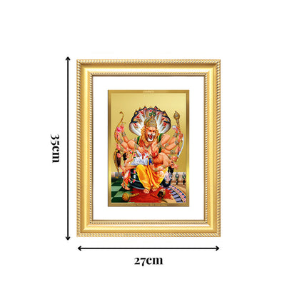 Diviniti 24K Gold Plated Narasimha (Classic) Divine Wall Frame for Home Mandir & Office Decor | Luxury Spiritual Gift