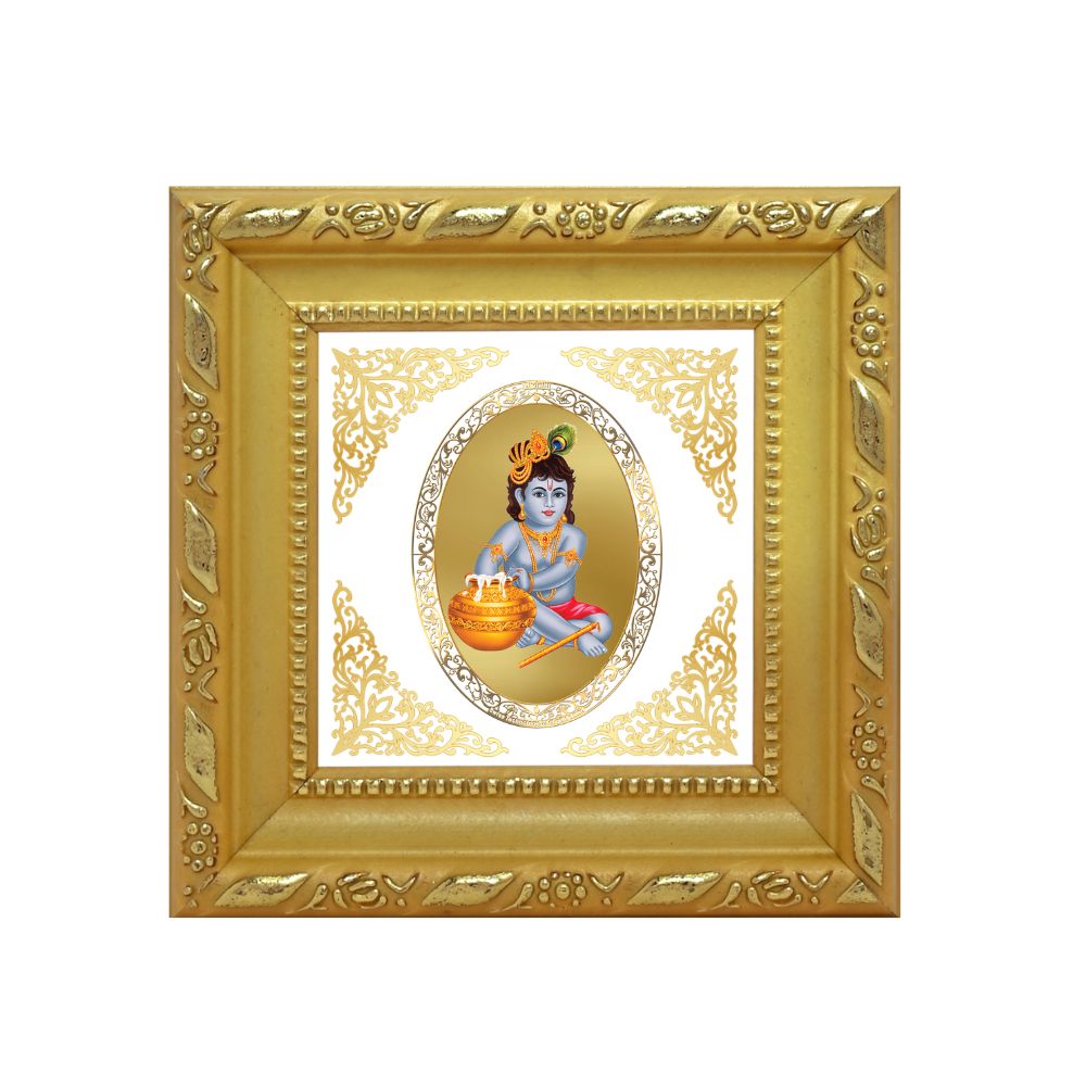 Bal Gopal | Divine Child Krishna Royal Tabletop Photo Frame in 24K Gold Plated Foil